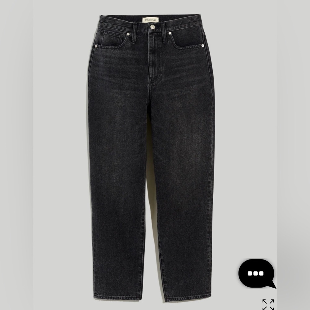 Madewell Tall Baggy Tapered Jeans in Mackinnon Wash Black Straight Leg Women's